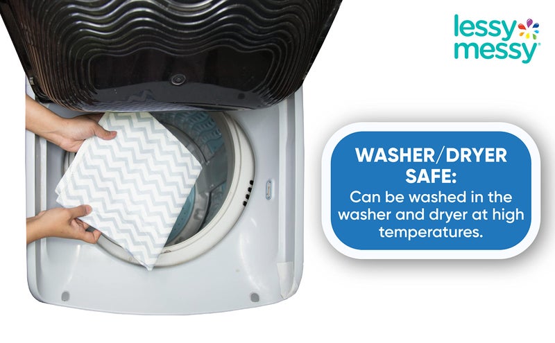 Lessy Messy Portable Diaper Changing Mat - Extra Large Waterproof Travel Changing Pad | Machine Washable & Dryer Safe | Wipeable Baby Changing Mat for Nursery, Car, & On-The-Go (Grey) - Image 5